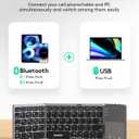 Samsers Foldable Bluetooth Keyboard with Touchpad, Ultra Slim Compact -Grey | Multi-touch Trackpad, Full Size, Phone Holder, USB-C Charging, 3 Device, for Android Windows iOS Mac OS, Mobile Productivity