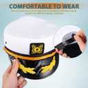 NOLITOY Captain Hat for Adults, Shape-Retaining Sailor Hat for Men Women: Nautical Yacht Captain Costume with Embroidered Brim for Cosplay Cruise Party Attire White