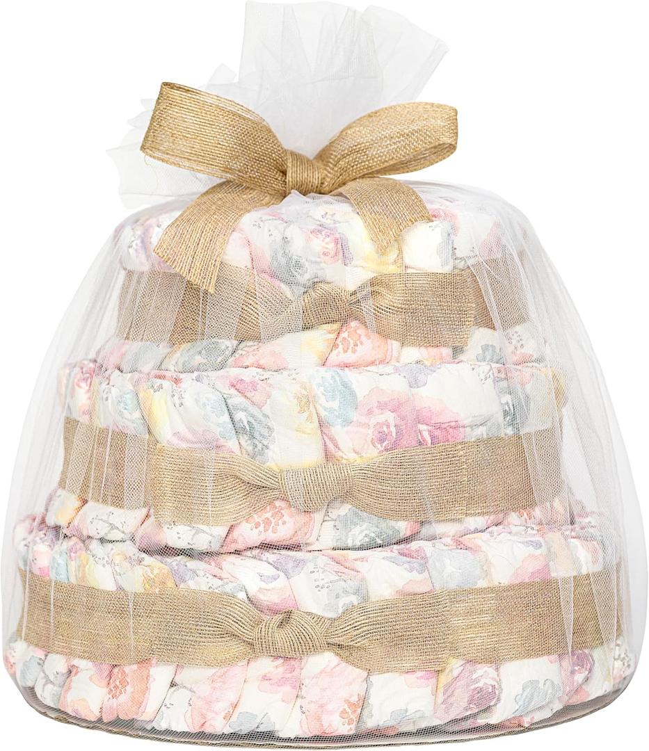 The Honest Company Deluxe Diaper Cake Clean Conscious Diapers Baby Personal Care Plant-Based Wipes Rose Blossom Deluxe Size 1 8-14 lbs 70 Count