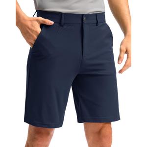 Soothfeel Men's Golf Shorts with 5 Pockets Stretch Lightweight Quick Dry 9 Inch Flat Front Casual Work Dress Shorts for Men (6, Navy)
