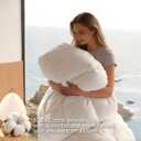 Beautyrest Ultra-Soft White Goose Feather Down Fiber Comforter Queen Size-100% Cotton Skin-Friendly Down Comforter-Luxury Hotel Style Duvet Insert Medium Weight for All Season,White (90" W X 90" L)