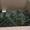 RECYCO Luxury Velvet Quilt Set King Size Bedding Sets, Ultra Soft Velvet Comforter Set, Lightweight Channel Box Stitch Oversized Bedspread Coverlet for All Season, with 2 Shams, Loden Green