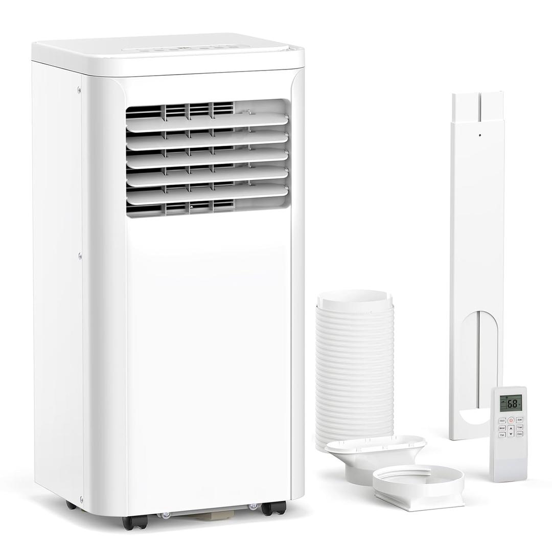 10000 BTU Portable Air Conditioner and for Room up 400 Sq. Ft, 3-IN-1 Quiet Portable Ac Unit with Dehumidifier Fan Function, Remote Control, Sleep Mode, 24H Timer