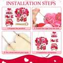 Sophena 2 Pcs Valentines Day Decoration Heart Wood Door Wall Signs with Ropes DIY, Wood Wreath Front Door Sign Hanging Crafts for Farmhouse Party Supply