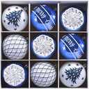 SHareconn 100MM/ 4 Inch 9PCS Large Christmas Balls Ornaments, Shatterproof Plastic Hanging Big Baubles Set for Xmas Tree Decoration Holiday Party Wedding Decorations with Hook, Blue and White
