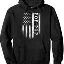PopPop American Flag PopPop Gifts Patriotic Father's Day Pullover Hoodie, S