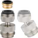 Hibbent Faucet Adapter Kit, Swivel Aerator Adapter to Connect Garden Hose - Multi-Thread Kitchen Sink Faucet to Garden Hose Adapter 3/4 Inch - Brushed Nickel