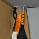 EcoNour 27" Aluminum Ice Scrapers for Car Windshield | Car Snow Scraper Window and Snow Brush with Ergonomic Foam Grip Winter Accessories (Orange)