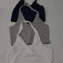 3 Pack Women Halter Tops V Neck Crop Halterneck Tank Backless Tie Back Crop Top Deep V Neck Vest Size S