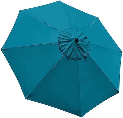 EliteShade USA 9FT Patio Umbrella Replacement Covers 8 Ribs Market Umbrella Canopy Cover (CANOPY ONLY) (Teal)