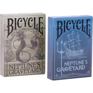 Neptunes Graveyard Bicycle Pirate Ship & Mermaid Playing Cards - Premium Quality, Ideal for Pirate Parties, Ocean-Themed Decorations & Gifts - 2-Pack Set