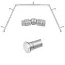 TONIAL Bay Window Curtain Rods, 32 to 86 Inch Center Rod for Windows, 20 to 84 Inch Side Rods for Window 3/4 Inch Decoratice Drapery Rods with Small Cap End, Silver