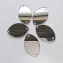 Sew On Water-Drop Shape Mirror Beads, DIY Mirrored Rhinestones for Costume Evening Dresses Cloth Garment Decoration Accessory (Silver)