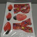 6 x Christmas Bulb Light Window Clings - Winter Car Refrigerator Decorations Stickers for Holiday Xmas Home Kitchen Living Room - Door Window Seasons Decals