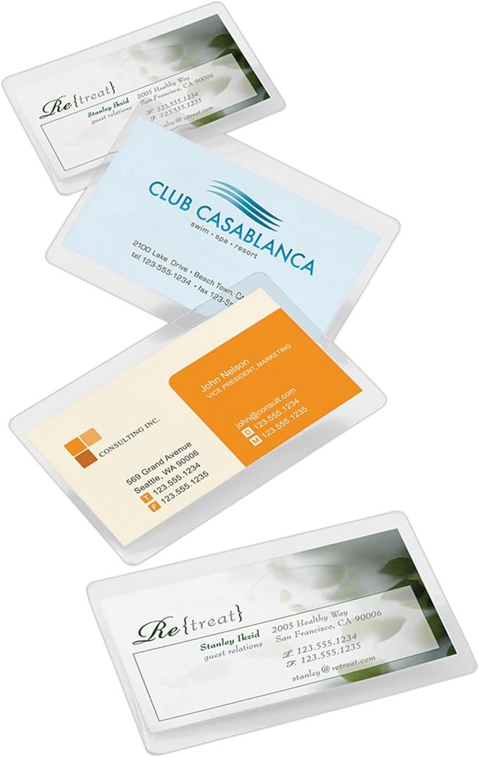 Office Depot Brand Laminating Pouches, Business Card Size, 5 Mil, 2.56" x 3.75", count of 100