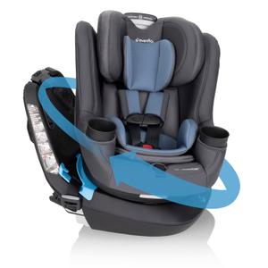 Evenflo REO by Revolve360 Rotating Convertible Car Seat with Quick Clean Cover, Infant to Toddler, Forward and Rear Facing, Compact Design, One-time Install (Nantucket). MFG Date 10/20/2025