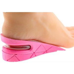 Two Layers 2" Height Adjustable Breathable Increase Taller Shoe Insole Lift Air Cushion Invisible Height Increase Half Elevator Heels Inserts Shoe Pads for Women Men (Pink)
