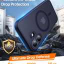 Magnetic for iPhone 17 Case,[Anti-Slip][Compatible with MagSafe][Military Grade Drop Protection] Shockproof Protective Translucent Matte Phone Case for iPhone 17 Case,Titanium Blue