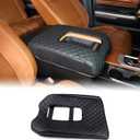 Aunginsy Car Armrest Seat Box Cover Protector Compatible Toyot@a Tundra 2007-2020 Center Console Lid Protector Cover Armrest Box Cover Customized Waterproof Plaid Leather Black Interior Accessories