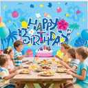 SAVITA Hawaiian Luau Happy Birthday Backdrop, 70.9x47.2in Cartoon Theme Tropical Photo Banner Decorations Backdrop for Baby Shower Beach Theme Party Decoration