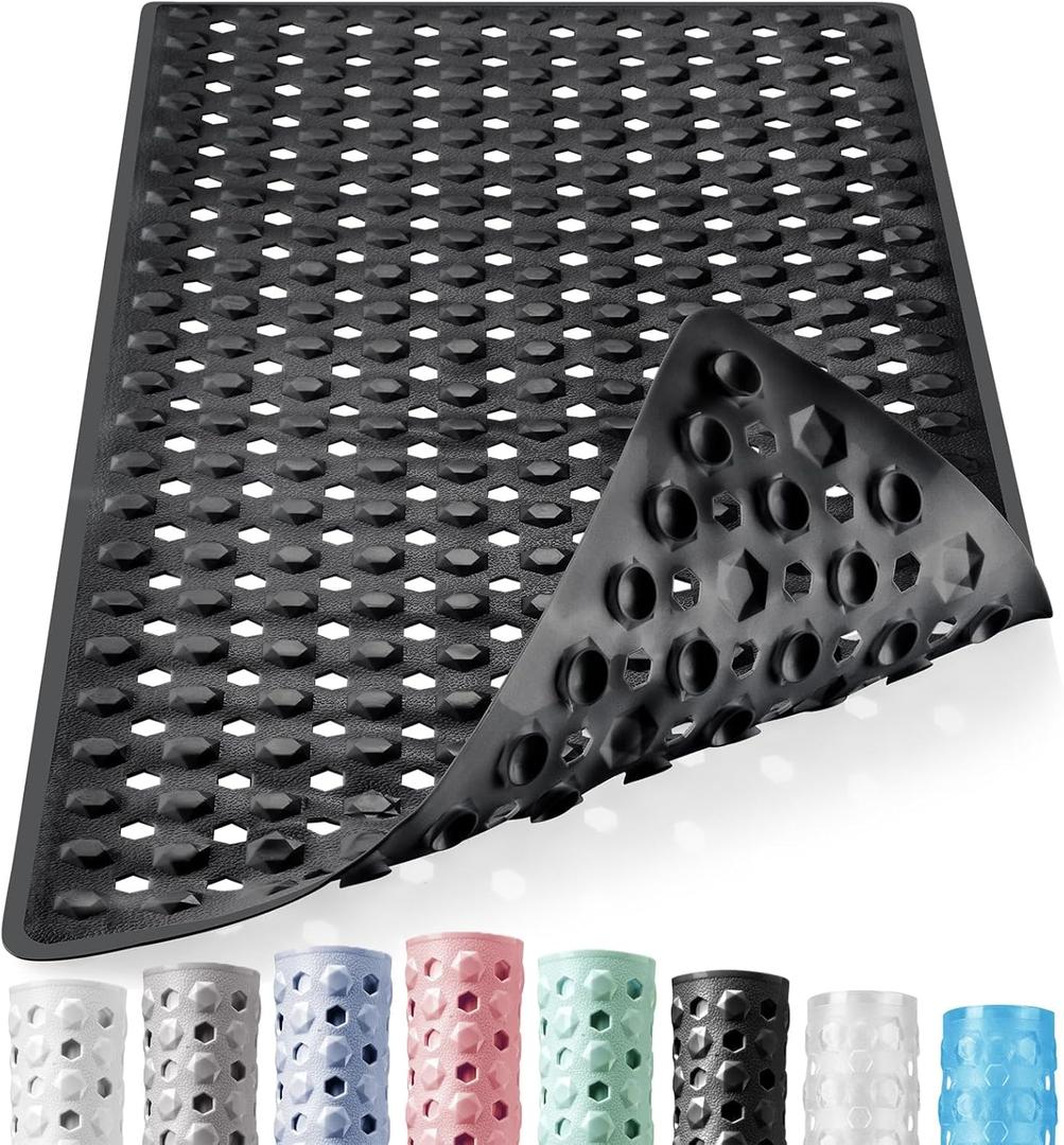 DOPROP Premium Non Slip Bath Mats Luxury Extra Long Bathtub Mat for Elderly Children Safety Strong Suction Cups and Drain Holes Best Bathroom Accessories Shower Mat Rugs for Inside Hotel,Black 88X40CM
Mat 88×44"