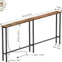 70" Narrow Console Sofa Table with Power Outlets & 2 USB Ports, 70IN