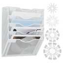 LEKETREE Hanging Wall File Organizer with Office Assorted, 5 Pockets Mesh Wall Mounted File Folder Holder for Mail, Paper, Document, Binder, Magazine, Menu (White)