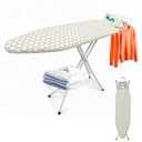 Premium Ironing Board Full Size, Wobble-Free Standard Iron Board with Built-in Hook, Hanger Bar, Clothes Rack, Wide Surface Board with Metal Iron Rest, Heat Resistant Cover, Enhanced Stability
