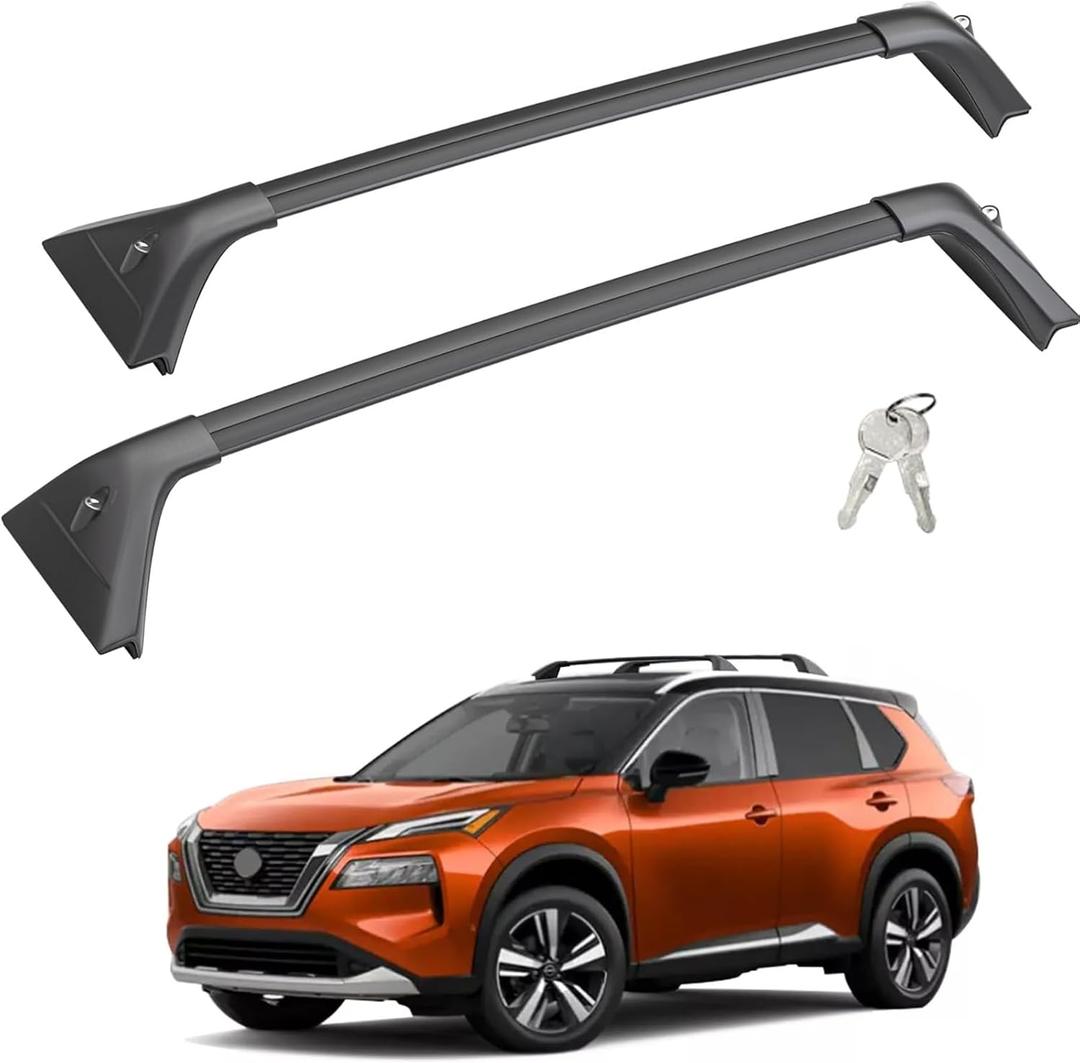 Roof Rack Cross Bars 2021-2024 Compatible with Nissan Rogue 2021 2022 2023 2024 (with Flush Roof Rails),Heavy Duty Aluminum Roof Rails Crossbars Rooftop Luggage Carrier