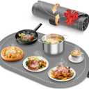 seenlast Warming Mat for Food with Adjustable Temperature Timer,10S Fast Heating Silicone Food Warmers for Parties Buffet and Home Daily,Food Warming Mat with Insulating Pad Raised Feet Protects Table (24"x15", Gray)
