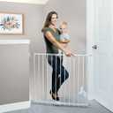 Toddleroo by North States Essential Stairway & Walkway Gate, White Metal, Hardware Mounted Baby Gate for Stairs, 30" Tall, Adjustable 24.5-40.25", Removable Baby Gates for Stairs, Stair Gate