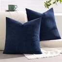 MIULEE Navy Couch Pillow Covers 18x18 Inch, Set of 2 Soft Chenille Decorative Square Throw Pillow Covers Farmhouse for Sofa Living Room Bed