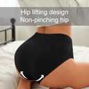 5 x High Waisted Postpartum Underwear Womens Cotton Underwear Soft Breathable Full Coverage Stretch Panties Multipack (Black, XXXL)