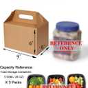 Happyhiram 30 CT 9x6x6 Large Box Lunch Boxes Cardboard Paper with Handles Kraft Brown, Gable Gift Boxes Party Favor Boxes Barn Style Carry Out Box Recyclable Packaging Boxes for Food Cookies Baby