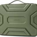 DOMISO 15.6 inch Laptop Sleeve Shoulder Bag Shockproof Computer Bag Waterproof EVA Protective Carrying Case for 16" MacBook Pro/Max M2 M1 2019-2023,15"-16" HP Dell Asus Laptop,Dell XPS 15,Green