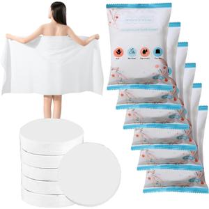 6 Packs Large Compressed Towel 56'' x 28'' Disposable Cotton Bath Towels Portable Thick Paper Towel Reusable Suitable for Hiking Camping Beach Swimming and Traveling (6)
