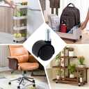 2 x Plastic Casters Set of 4, M8 Circlip Stem Caster Wheels 1 inch, Black Nylon Swivel Caster Wheels Replacement for Furniture, Office Chair, Table, Cabinet