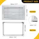 16 x 10 Inch Door Air Vent Cover, Aluminum Grille Ventilation Cover, Louvered Door Vent Grille, for Cabinet Wardrobe Door, Silver Tone