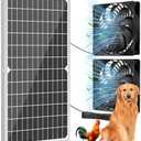 NHZOTUD Solar Powered Fan Kit 17.72 Inch IPX7 Weatherproof, 22W Solar Panel with 2 Waterproof Fans, Intake or Exhaust Air Fan for Outside Backyard Chicken Coops, Greenhouses, Doghouse
