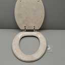 Elongated Toilet Seat Natural Wood Toilet Seat with Zinc Alloy Hinges, Easy to Install also Easy to Clean, Anti-pinch Marble Toilet Seat by Angol Shiold (Elongated, Beige Pink) (Elongated-18.5)