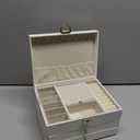 3 Layer Jewelry Box, Lockable Jewelry Holder Organizer with Jewelry Drawer, Large Jewelry Boxes & Organizer with Velvet Earring Storage, Unique Gifts for Women Mom (White)