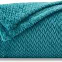NEWCOSPLAY Super Soft Throw Blanket Dark Blue Premium Silky Flannel Fleece Leaves Pattern Lightweight Bed Blanket All Season Use (Dark Blue, Throw(50"x60"))