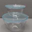 WhiteRhino Glass Mixing Bowls 2 Glass Bowls with Lids Set(4.5QT,2.7QT),Large Salad Bowls,glass mixing bowl Space-Saving Nesting Storage bowls for Cooking,Baking,Prepping,Dishwasher Safe