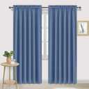DWCN Blackout Curtains for Living Room Thermal Insulated, Energy Saving & Noise Reducing Bedroom Curtains, Dusty Blue, W 70x L 84 Inch, Set of 2 Rod Pocket Curtain Panels