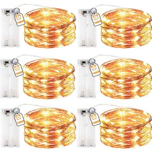 innotree 6 Pack LED Fairy String Lights Battery Operated with Timer, 10Ft 30LEDs Battery Powered Copper Wire Mini Firefly Twinkle Lights for Bedroom, Christmas, Wedding, Party Decoration, Warm White