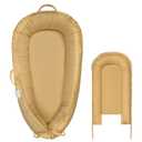 Baby Lounger Cover for Boys and Girls, Khaki 100% Cotton Baby Nest Cover, Breathable Replacement Cover for Infant and Newborn Snuggle Me Lounger, Cover Only