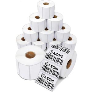 Aegis Adhesives - 2  X 1  Direct Thermal Labels for Barcodes, Address, Perforated & Compatible with Rollo, Zebra, & Other Desktop Label Printers (12 Rolls, 1000/Roll)