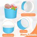 Aodaer 300 Pack Disposable Paper Ice Cream Cups 8oz Paper Ice Cream Bowls Colored Snack Bowl Dessert Bowls for Hot or Cold Food Party Supplies Treat Cups Serving Sundae, Frozen Yogurt, Soup
