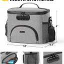 Lunch Bag with Combination Lock, Lunch Box for Men Women, Adjustable Shoulder Strap & Leakproof Soft Cooler for Commute, Travel & Gym