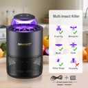 BANPESTT Automatic Insect Trap: Dusk-to-Dawn Sensor & Powerful Suction Quiet, Non-Zapper for Fruit Flies, Gnats, Mosquitoes | Includes 6 Glue Boards & UV Light (Black)